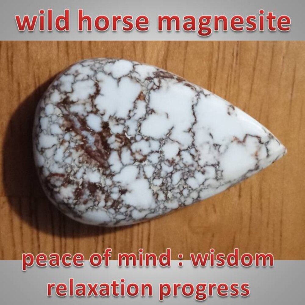 #4 WILD HORSE Magnesite cabochon doublet cab crystal rock